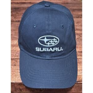 Subaru Black Hat Cap Snap Back One Size Car Embroidered Logo
